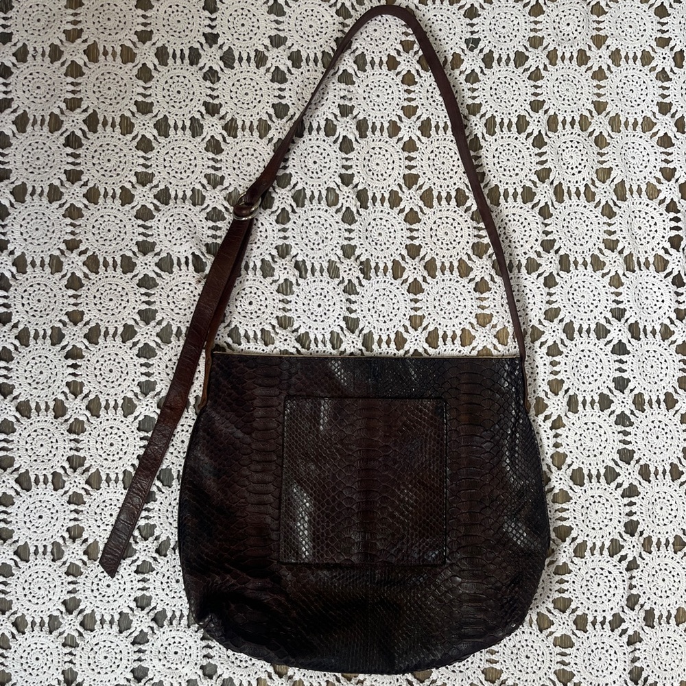 B.May Python Crossbody Messenger Bag - Picture 3 of 12